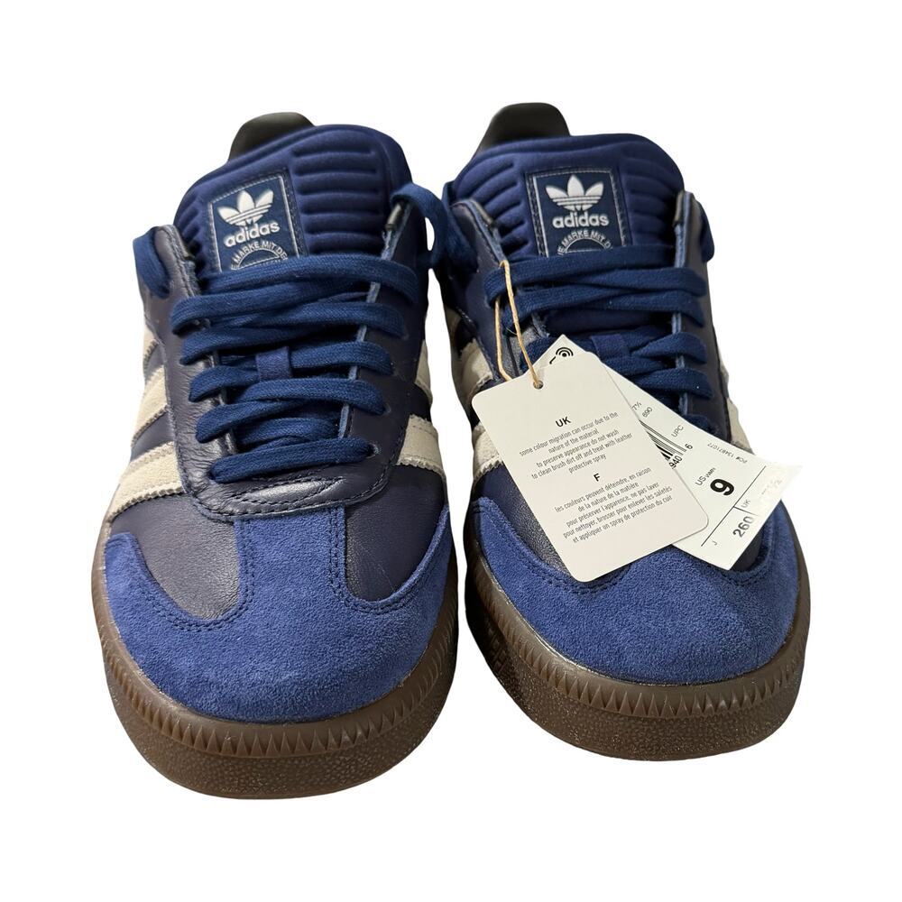 NEW Adidas Samba XLG Unisex Dark Blue Pure White/Gum Shoes (8 Men) (9 Women)